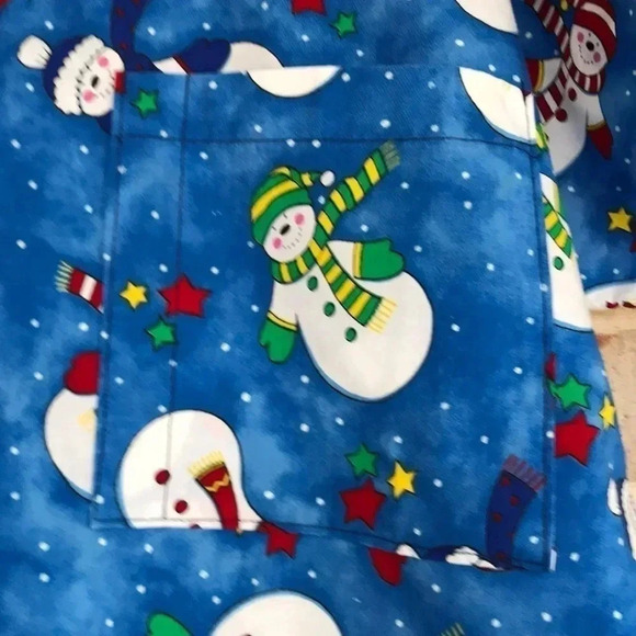 Homemade Snowman Holiday Medical Scrub Top - Picture 4 of 6